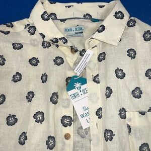 Men's Natural Floral Button Down Shirt